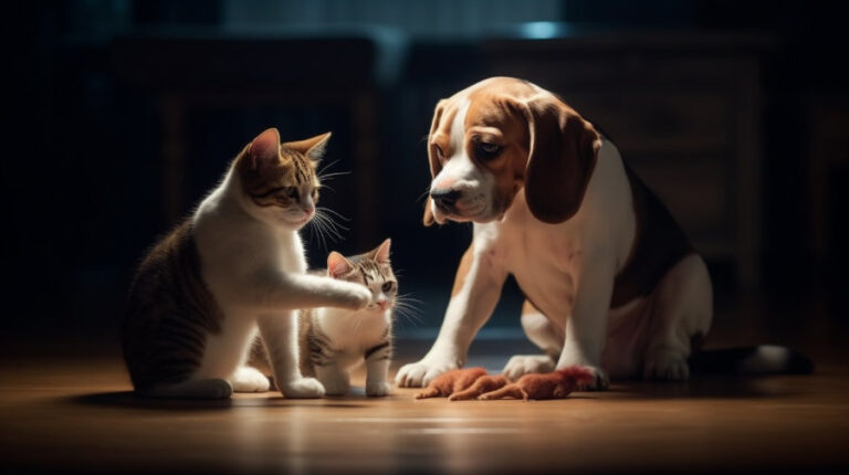 Beagles with Cats